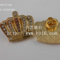 生產金屬鏤空徽章，皇冠水鉆襟章，鋅合金立體徽章